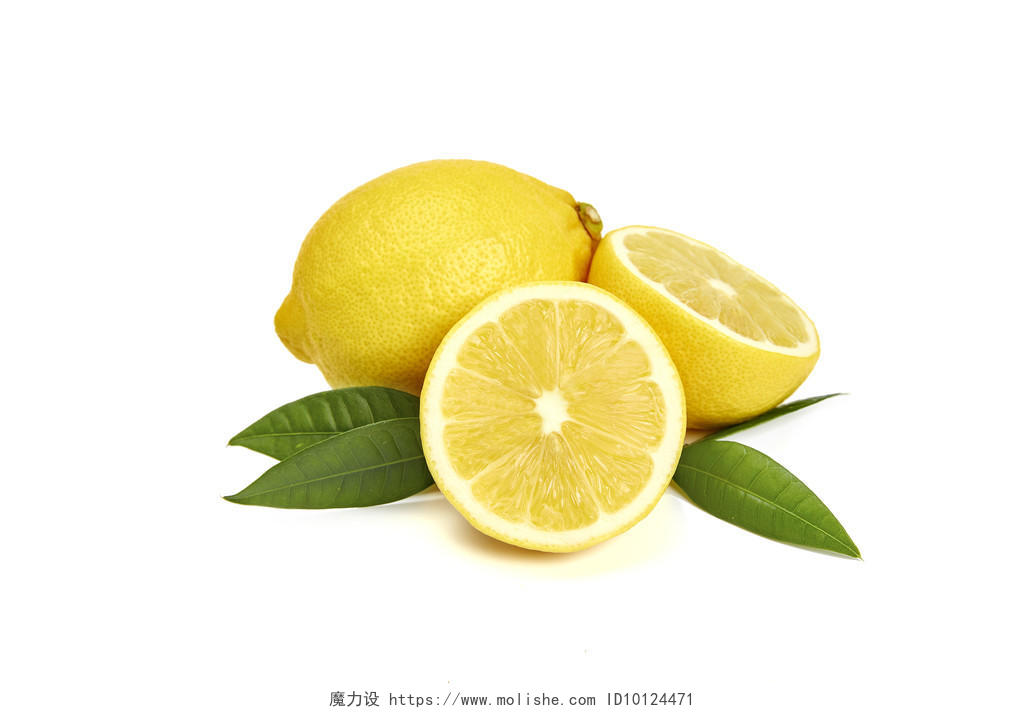 白底清新柠檬背景图片